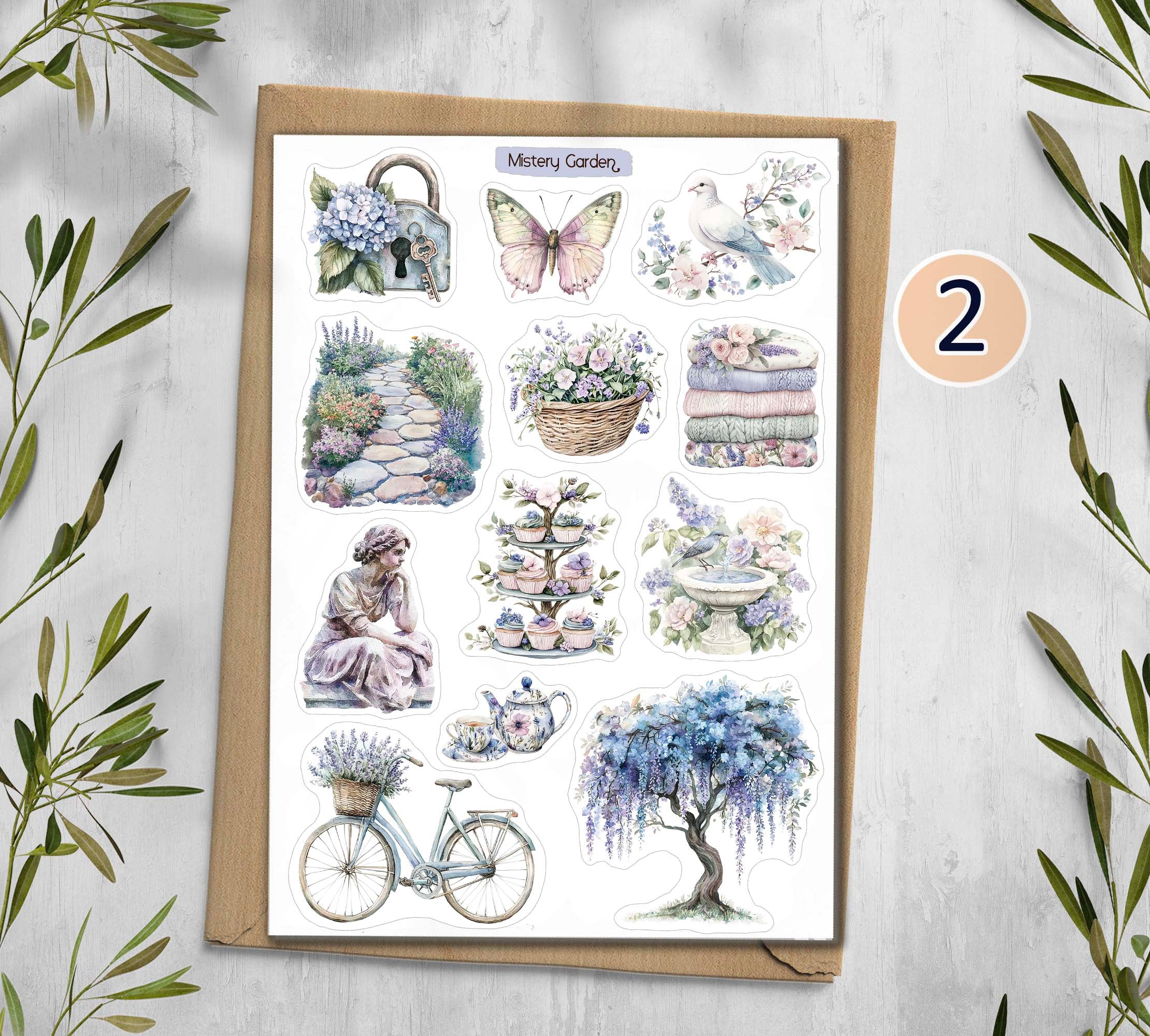 Mystery Garden Stickers Planner Decal