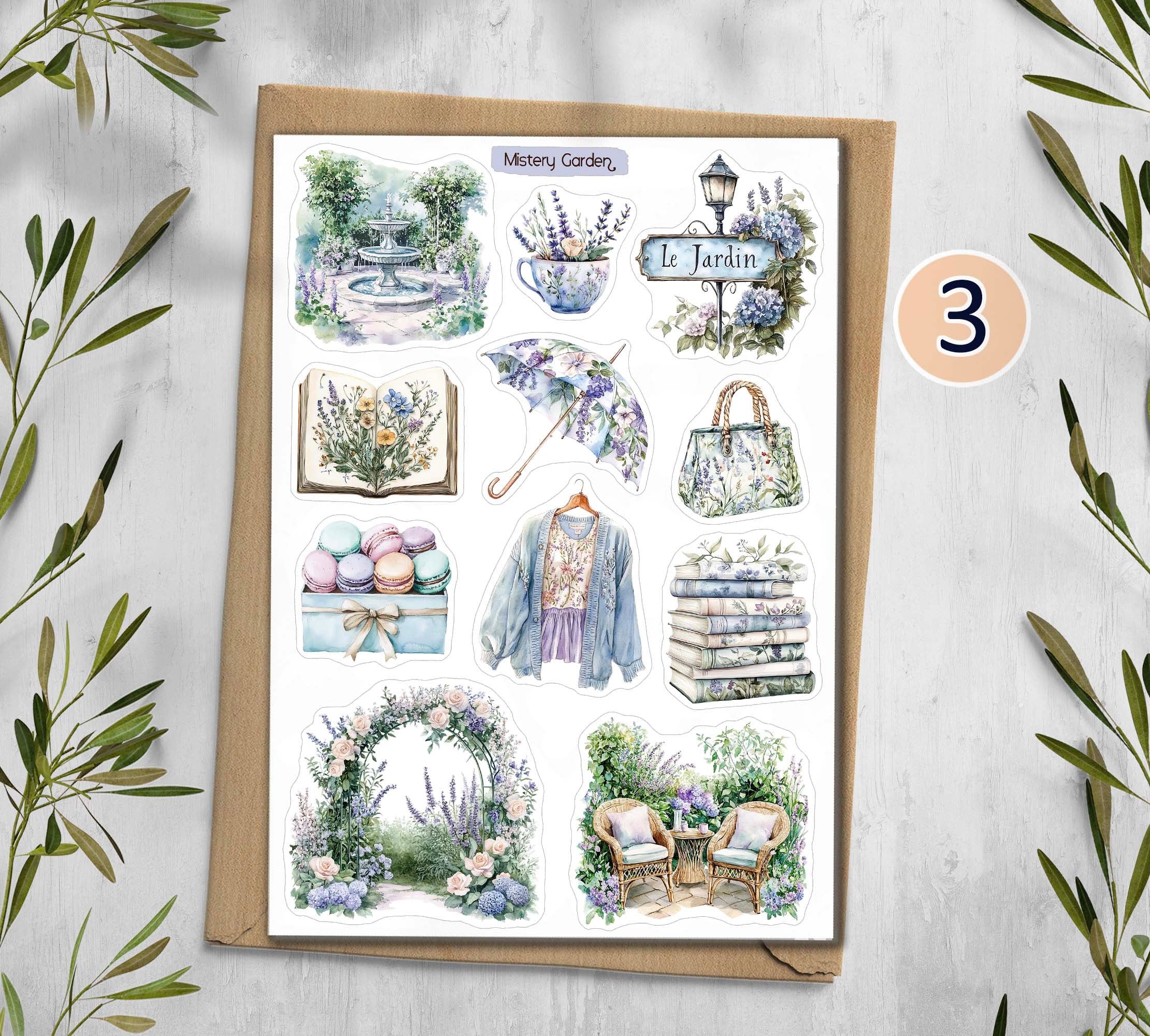 Mystery Garden Stickers Planner Decal