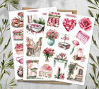 Red Rose Garden Stickers Planner Decal