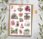 Red Rose Garden Stickers Planner Decal