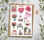 Red Rose Garden Stickers Planner Decal