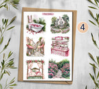 Red Rose Garden Stickers Planner Decal