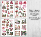 Red Rose Garden Stickers Planner Decal
