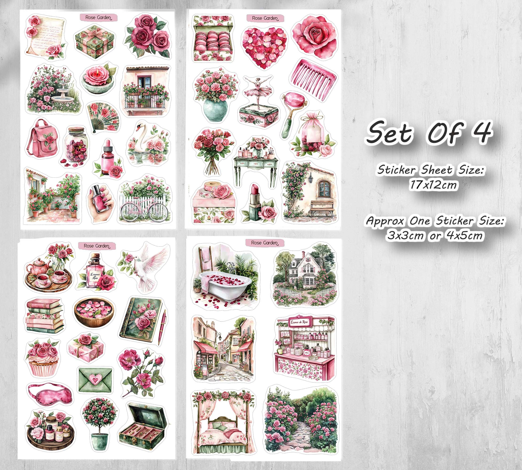 Red Rose Garden Stickers Planner Decal