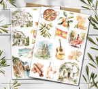 Spain Travel Stickers: Mediterranean Holiday, Scrapbook Planner