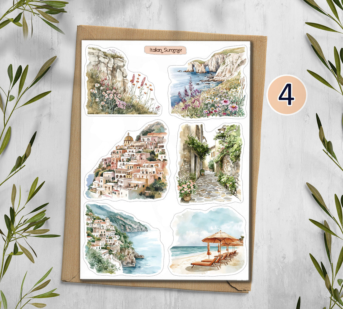 Italian Summer Travel Stickers