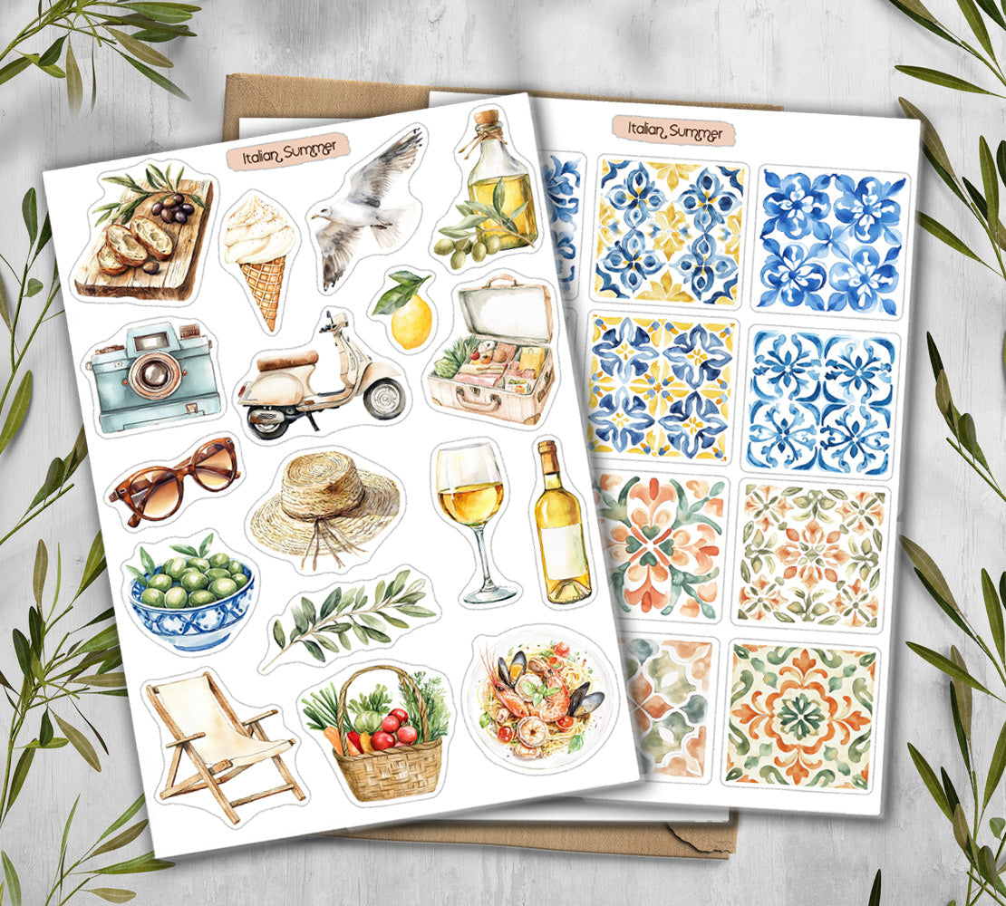 Italian Summer Travel Stickers