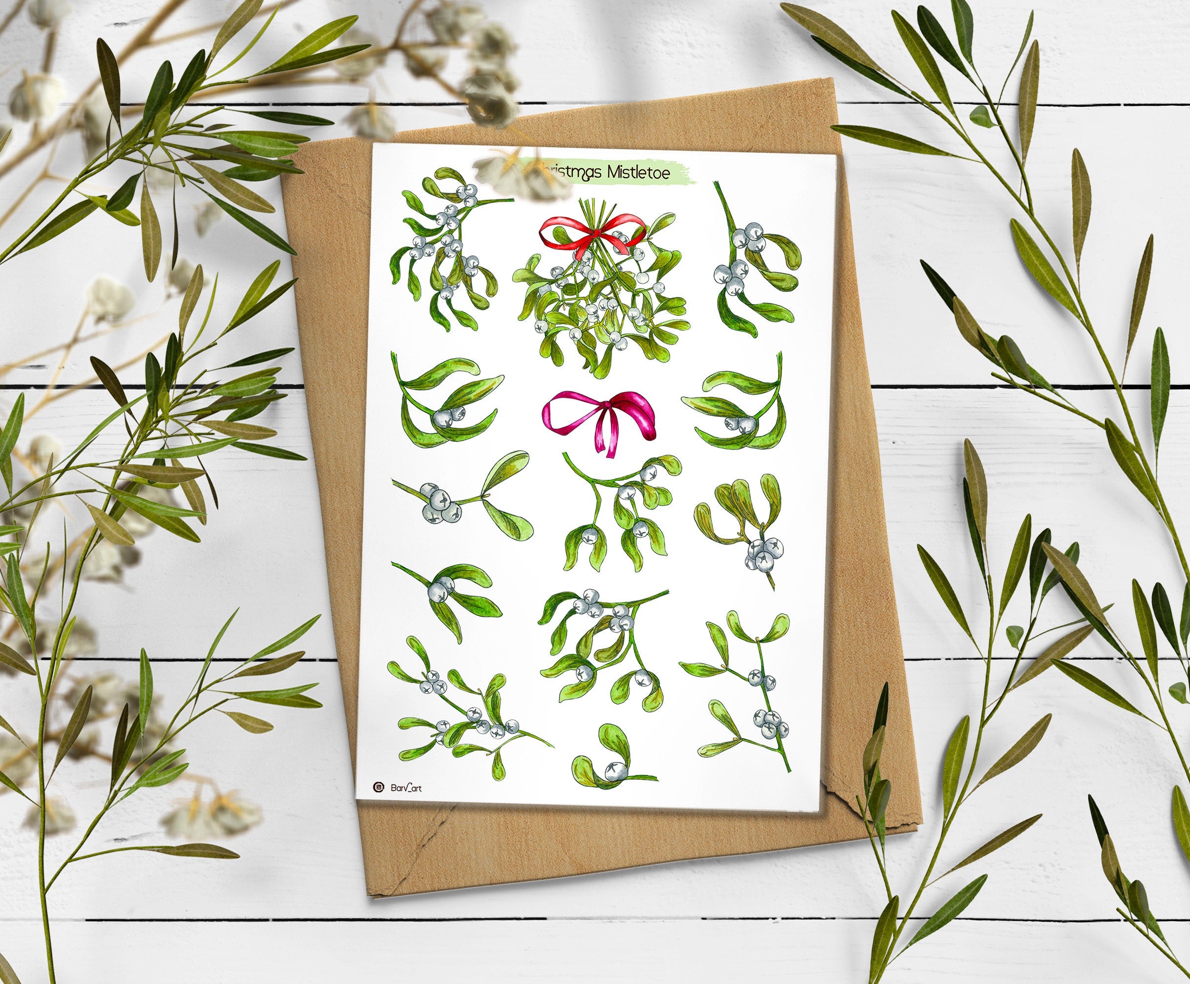 Mistletoe Christmas Stickers