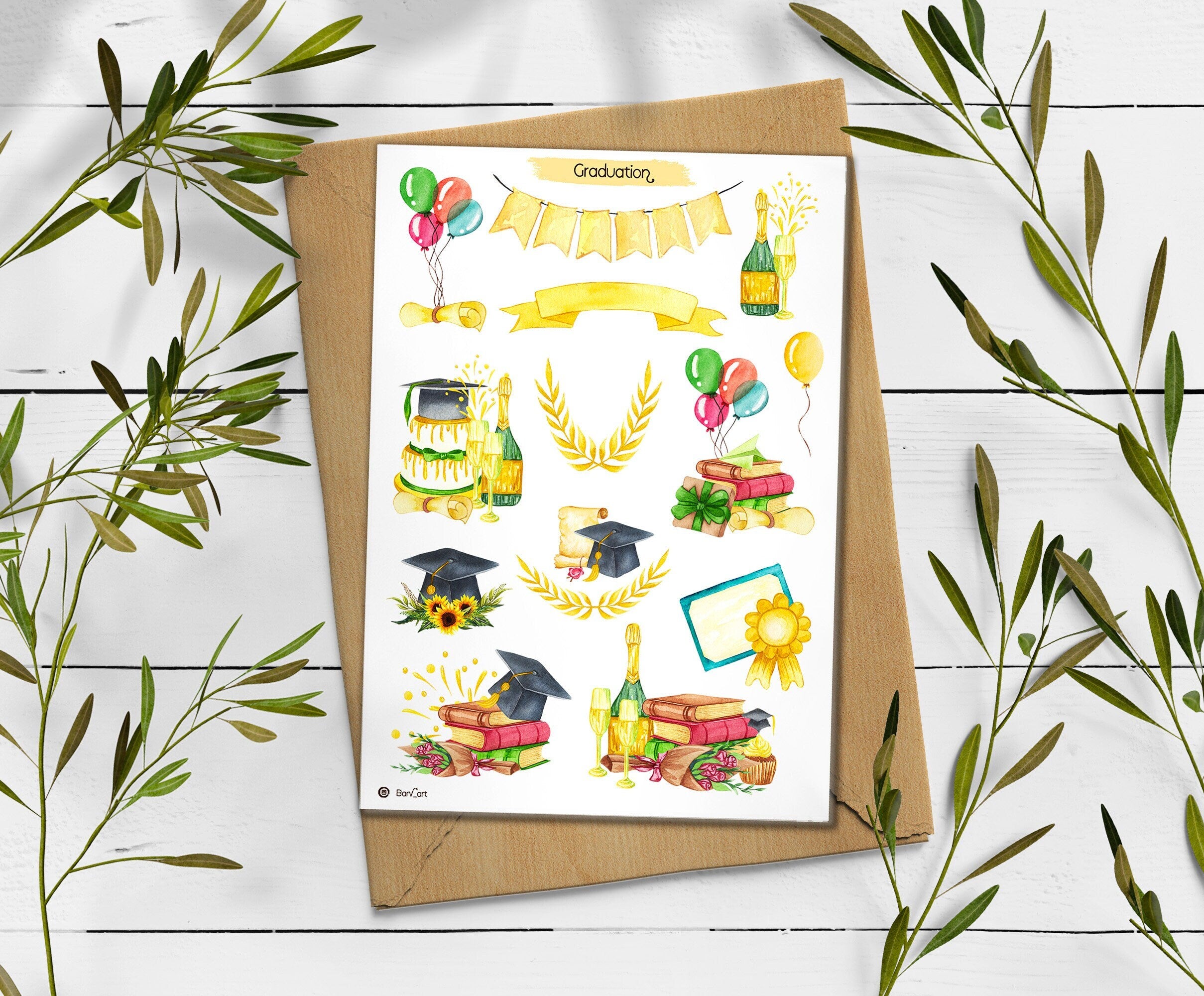 Graduation Celebration Stickers: Planner, Scrapbook