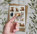 Highland Cow Stickers: Scottish Cattle, Planner Scrapbooking