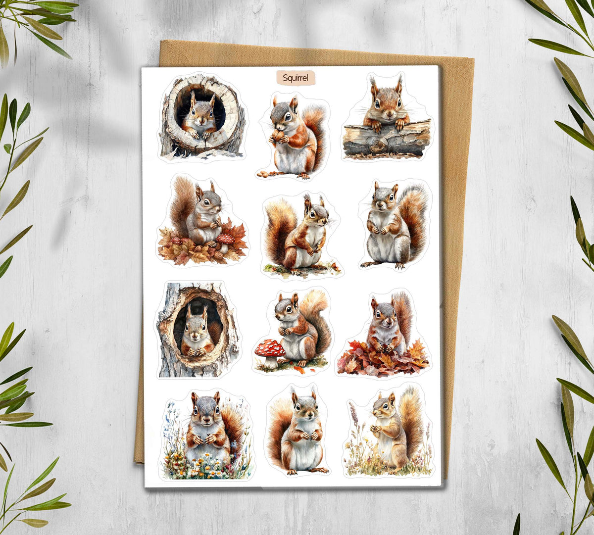 Squirrel Stickers 00354