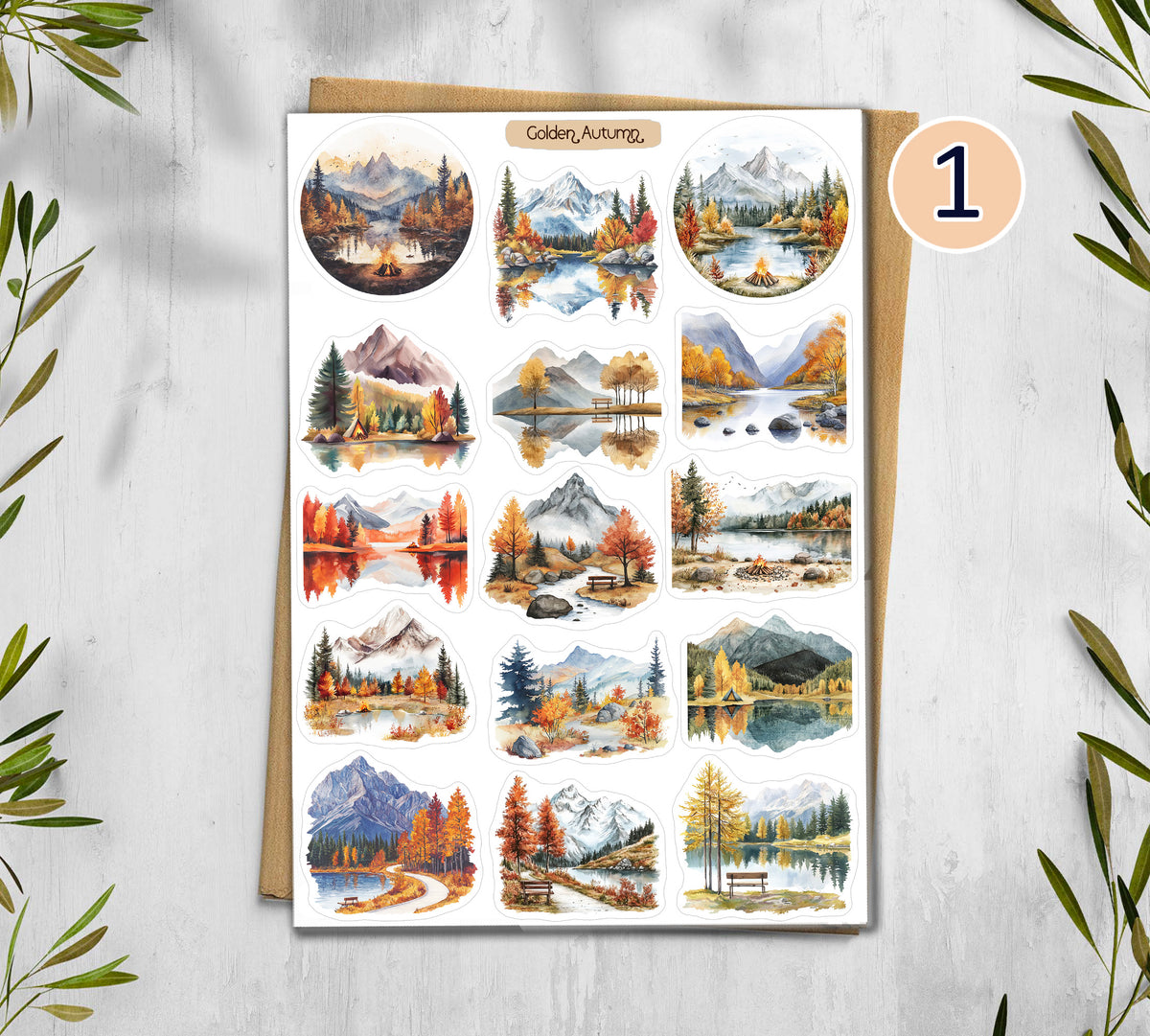 Golden Autumn Stickers 00358