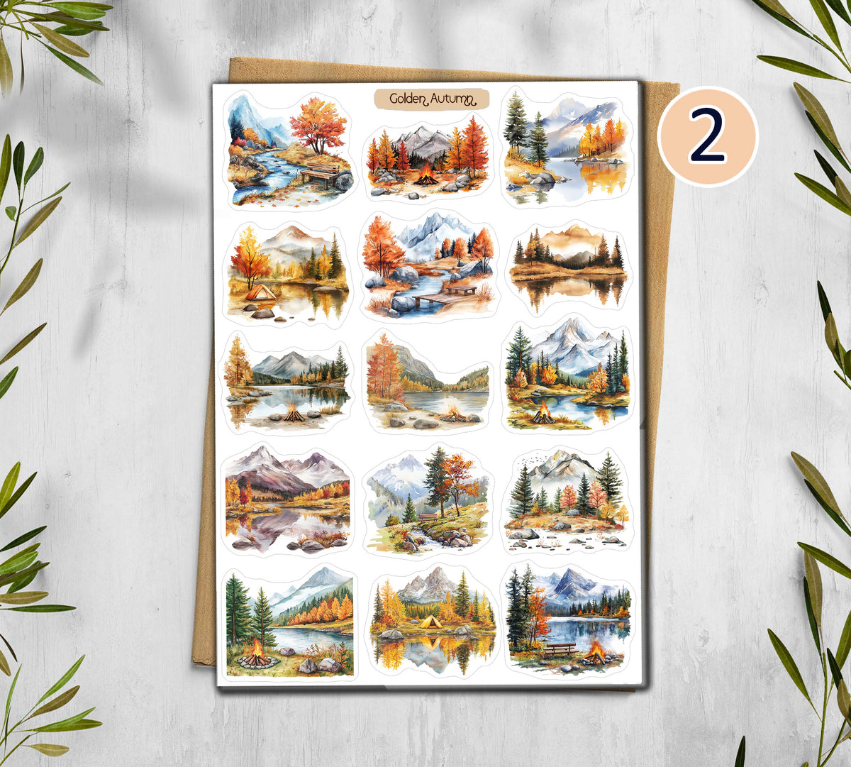 Golden Autumn Stickers 00358