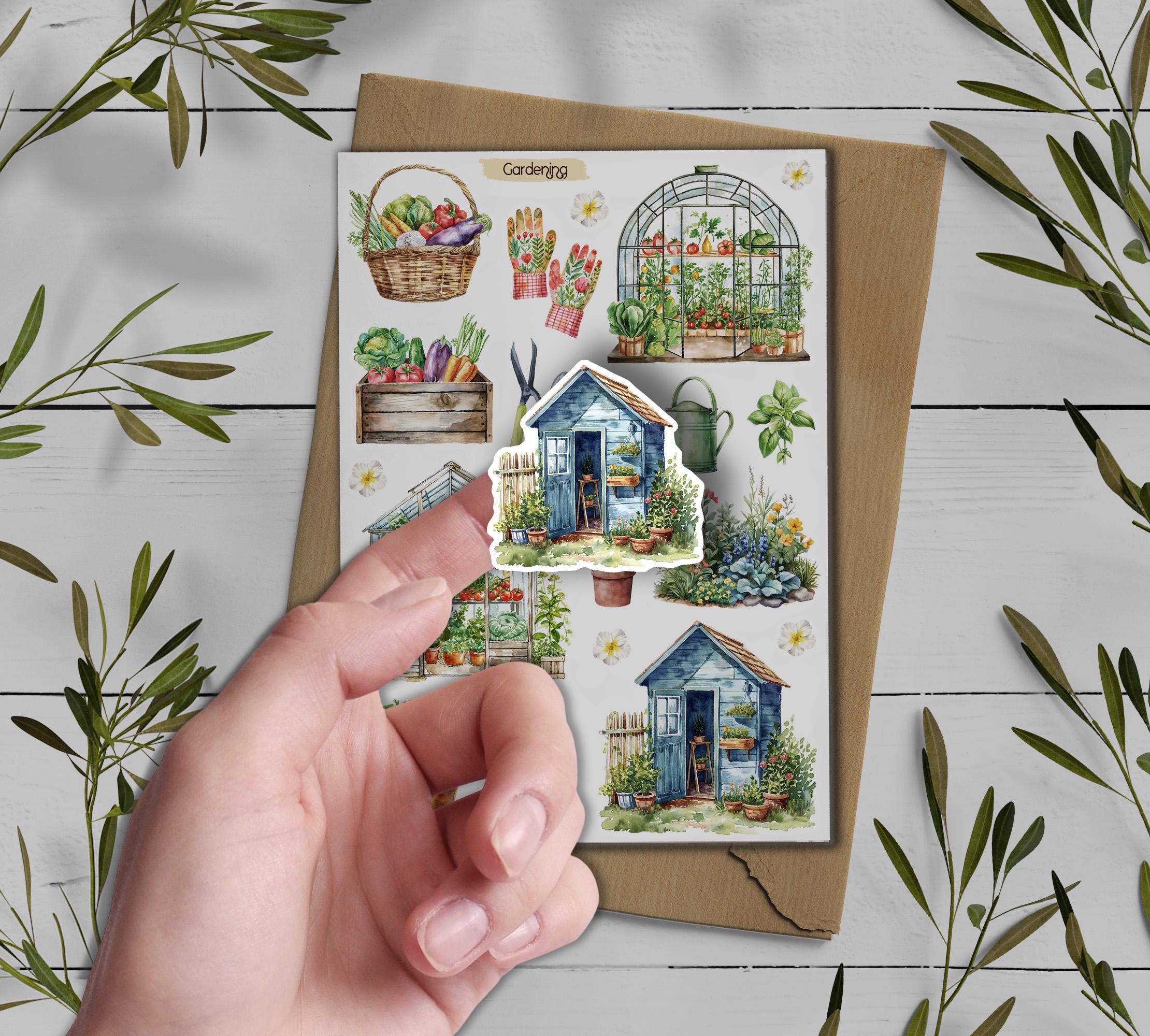 Gardening Stickers: Farmhouse Fruit & Vegetable Planner Stickers