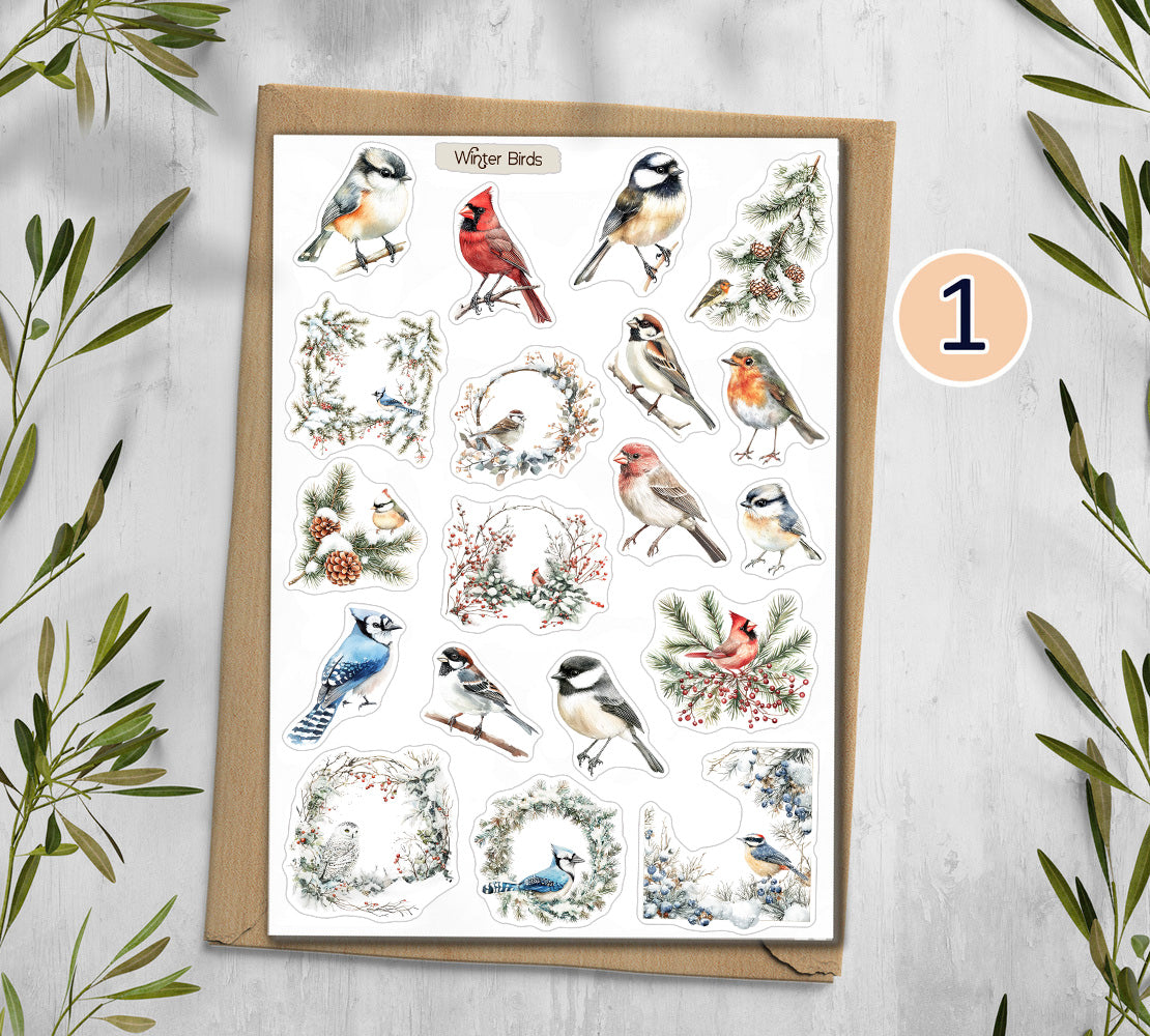 Winter Birds Stickers 00362