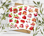 Cranberry Stickers: Foraged Berry Planner Stickers