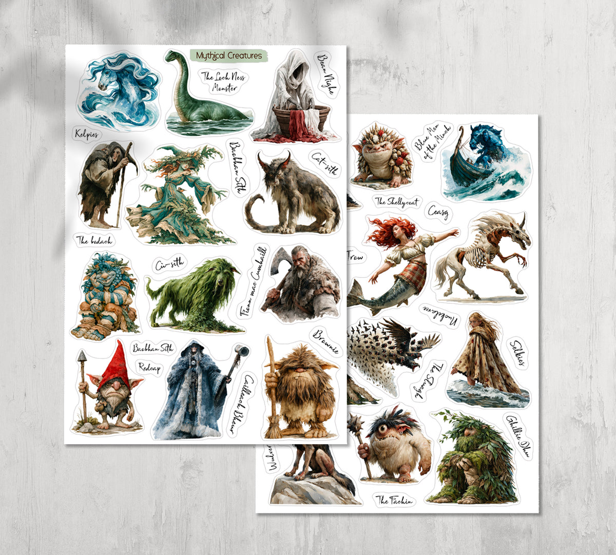 Celtic Mythical Creatures Stickers. 00378