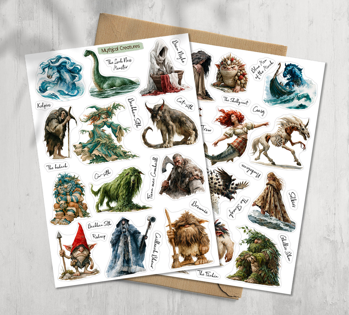 Celtic Mythical Creatures Stickers. 00378