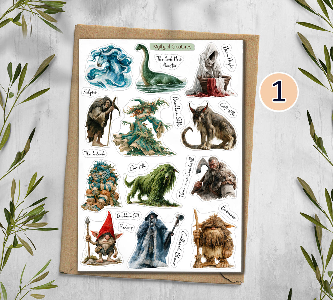 Celtic Mythical Creatures Stickers. 00378