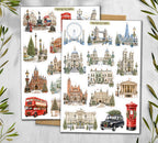 Christmas in London. England Travel Stickers. 00382
