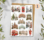 Christmas in London. England Travel Stickers. 00382