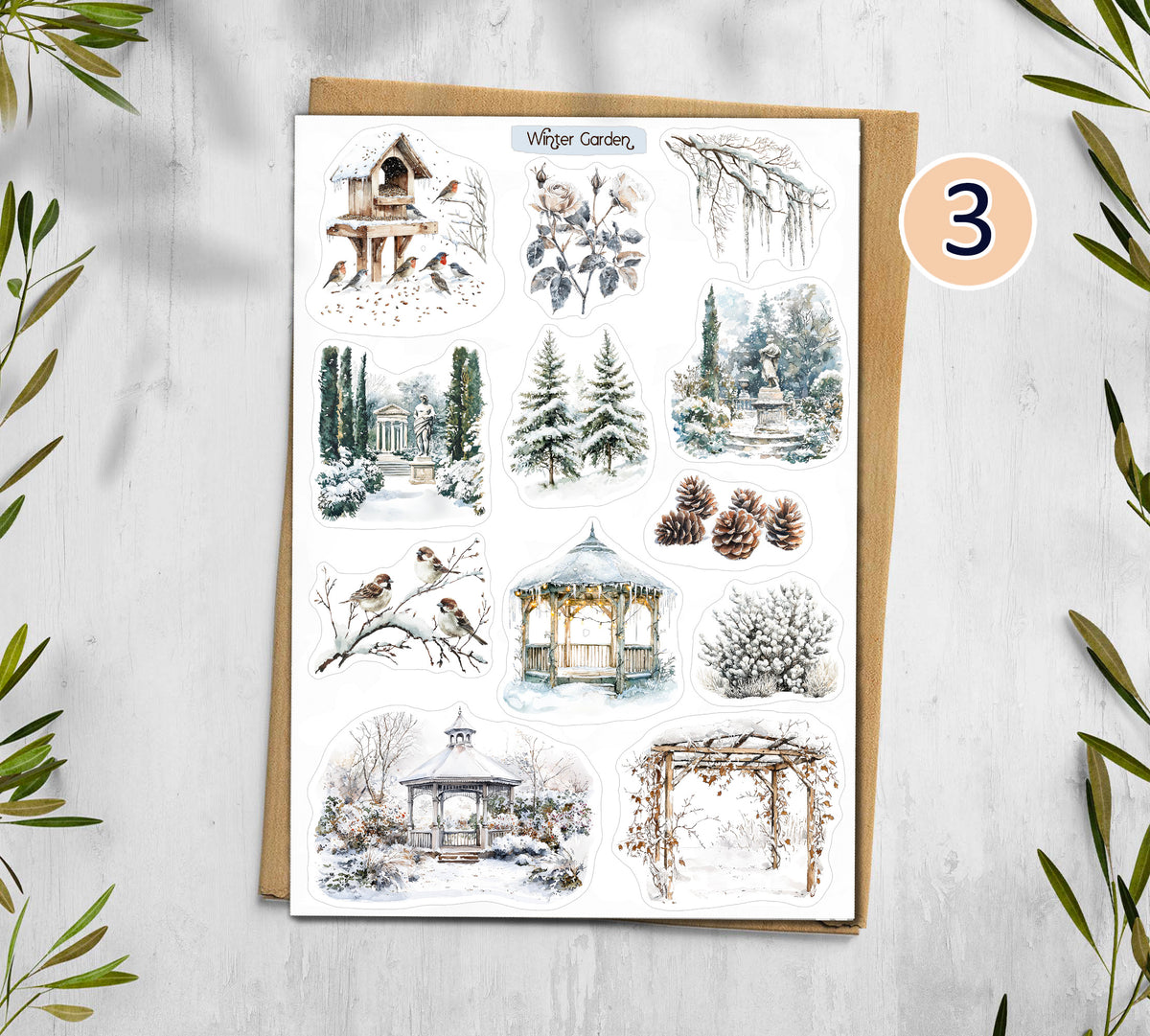 Winter Garden Stickers (00383)