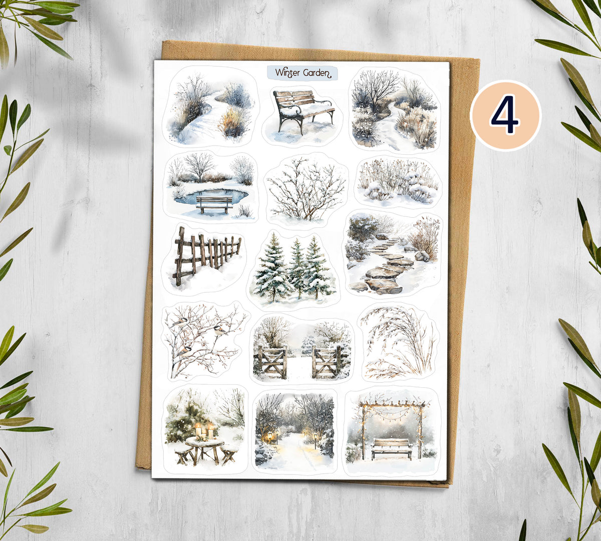 Winter Garden Stickers (00383)