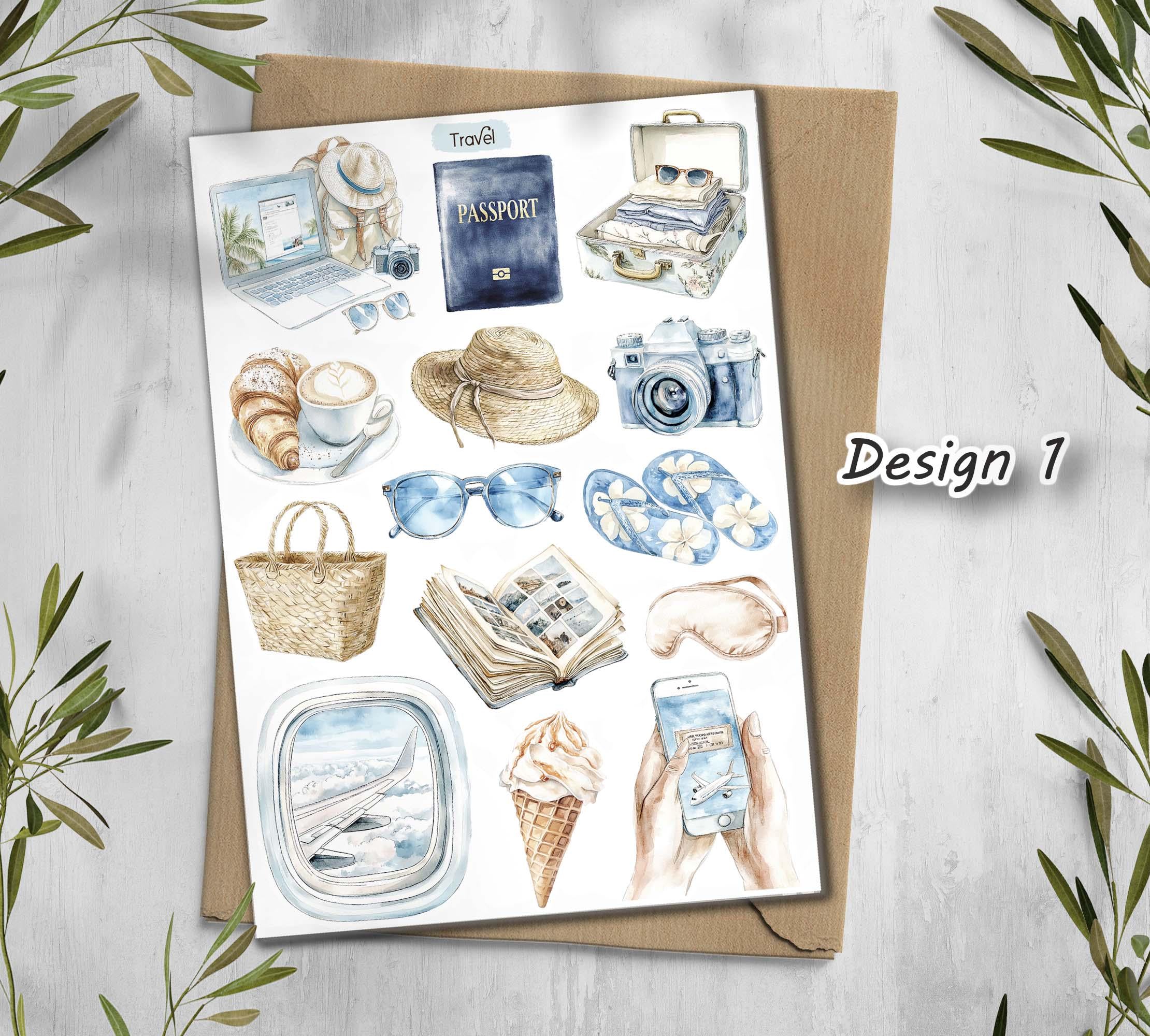 Summer Travel Stickers. Europe Holiday Stickers. Summer Planner Stickers. Scrapbooking