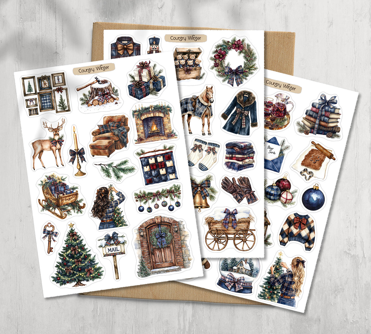 Country Winter Stickers (000387)