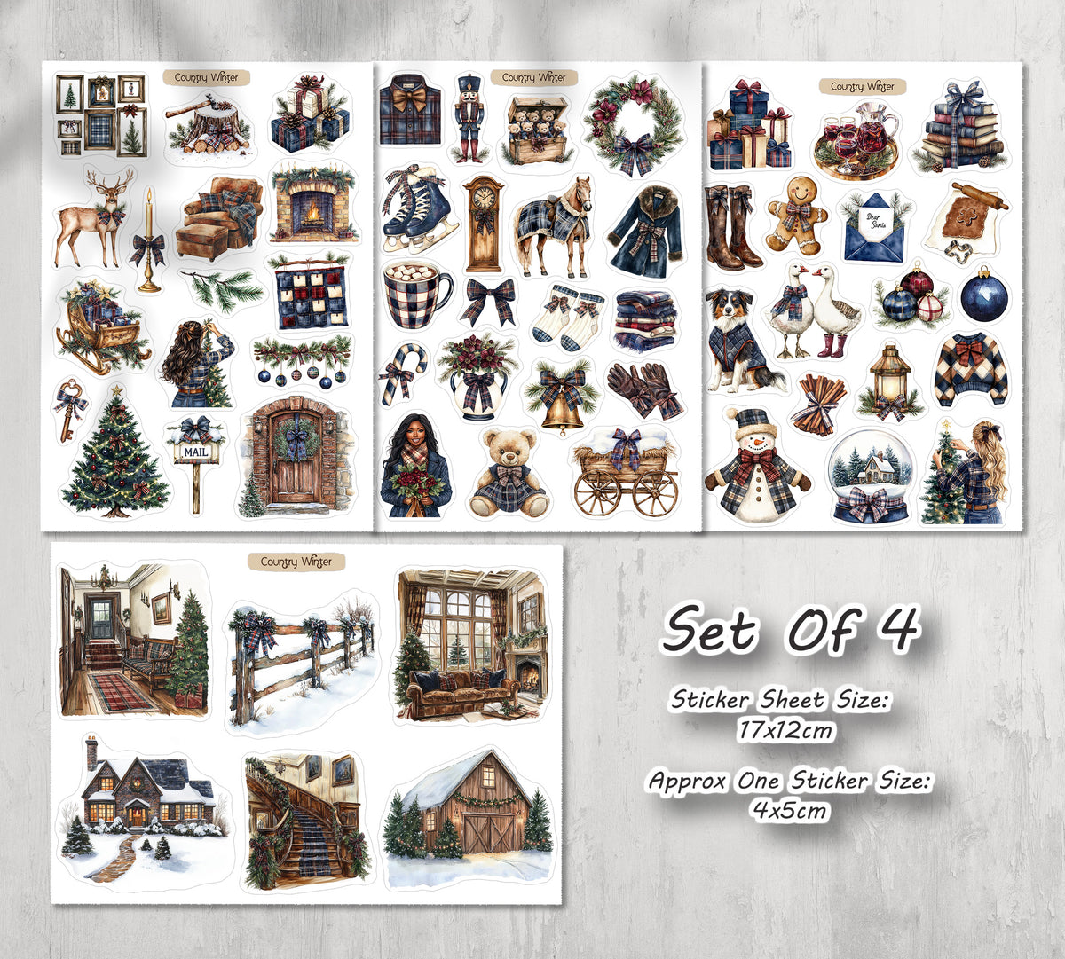 Country Winter Stickers (000387)
