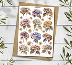 Hydrangea Stickers: Dried Flower Scrapbooking, Planner Decals