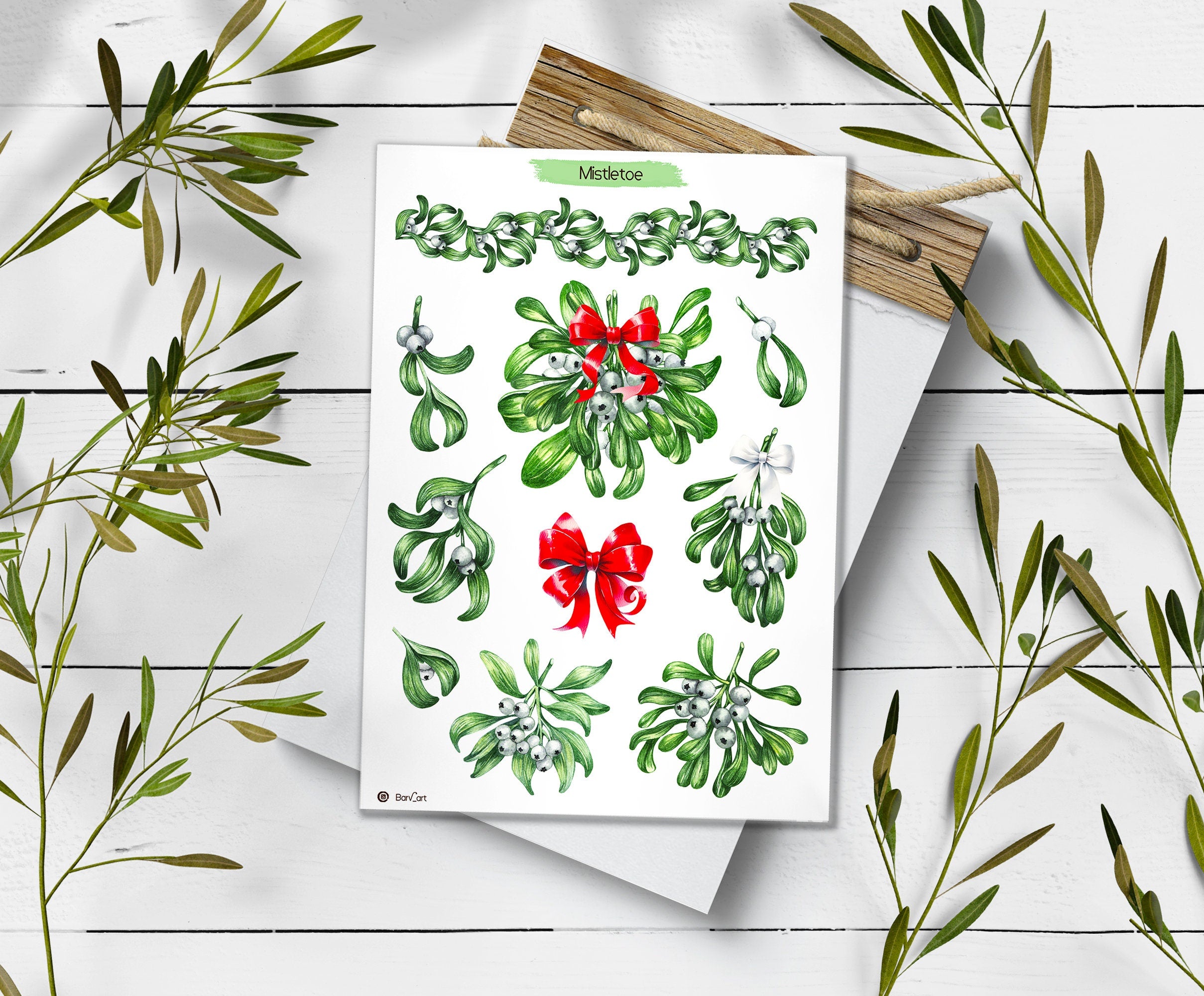 Mistletoe Christmas Stickers