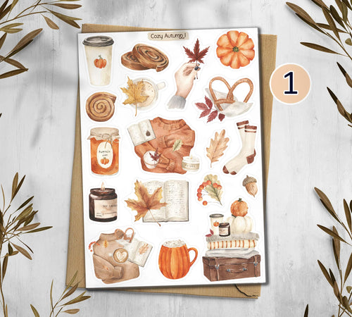Autumn Sticker. Fall Stickers. Cozy Autumn Stickers. Fall Stickers. Cottagecore Stickers. Autumn Planner Stickers. Amber Sticker