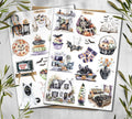 Halloween Stickers. Witch, Ghost, Pumpkin Scrapbooking Stickers. Fall Halloween planner stickers.