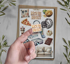 Movie Night Planner Stickers. Cinema Scrapbooking Stickers. Theatre Hobby Decals