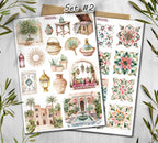Moroccan Tile Stickers: Travel Scrapbook Planner Stickers