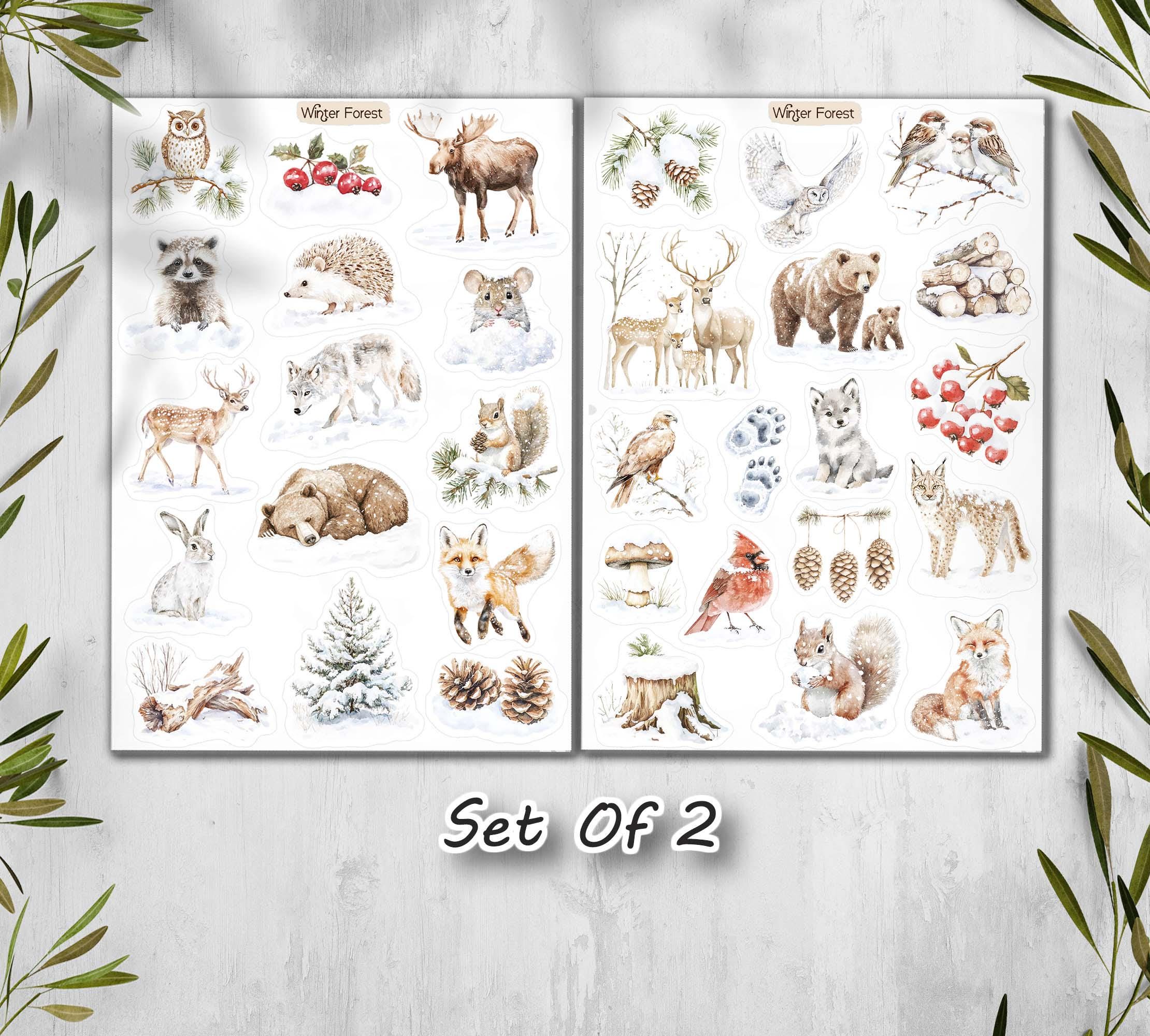 Winter Forest Animals Stickers