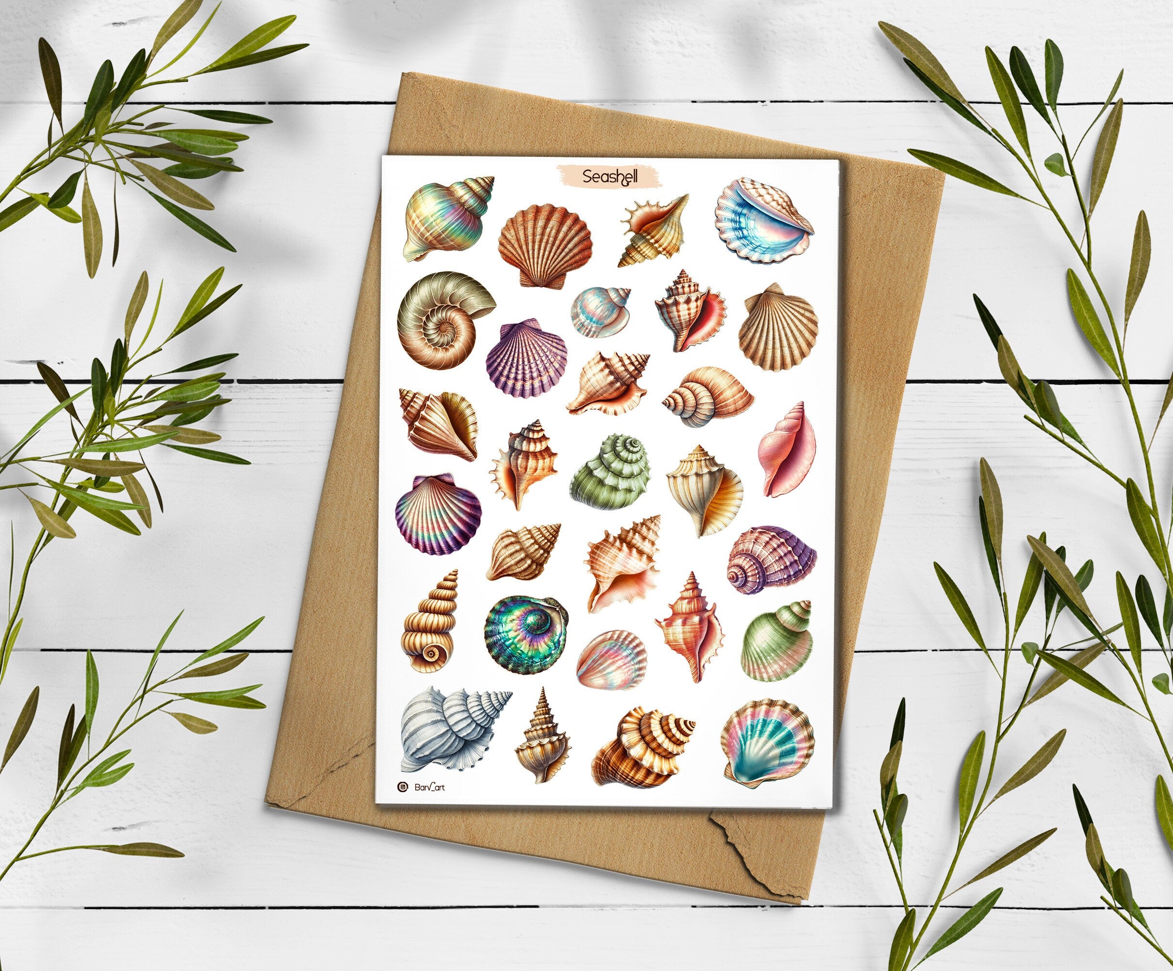 Seashell Sticker Sheet