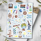 Watercolor Science Stickers: Chemistry, Teacher, Journal