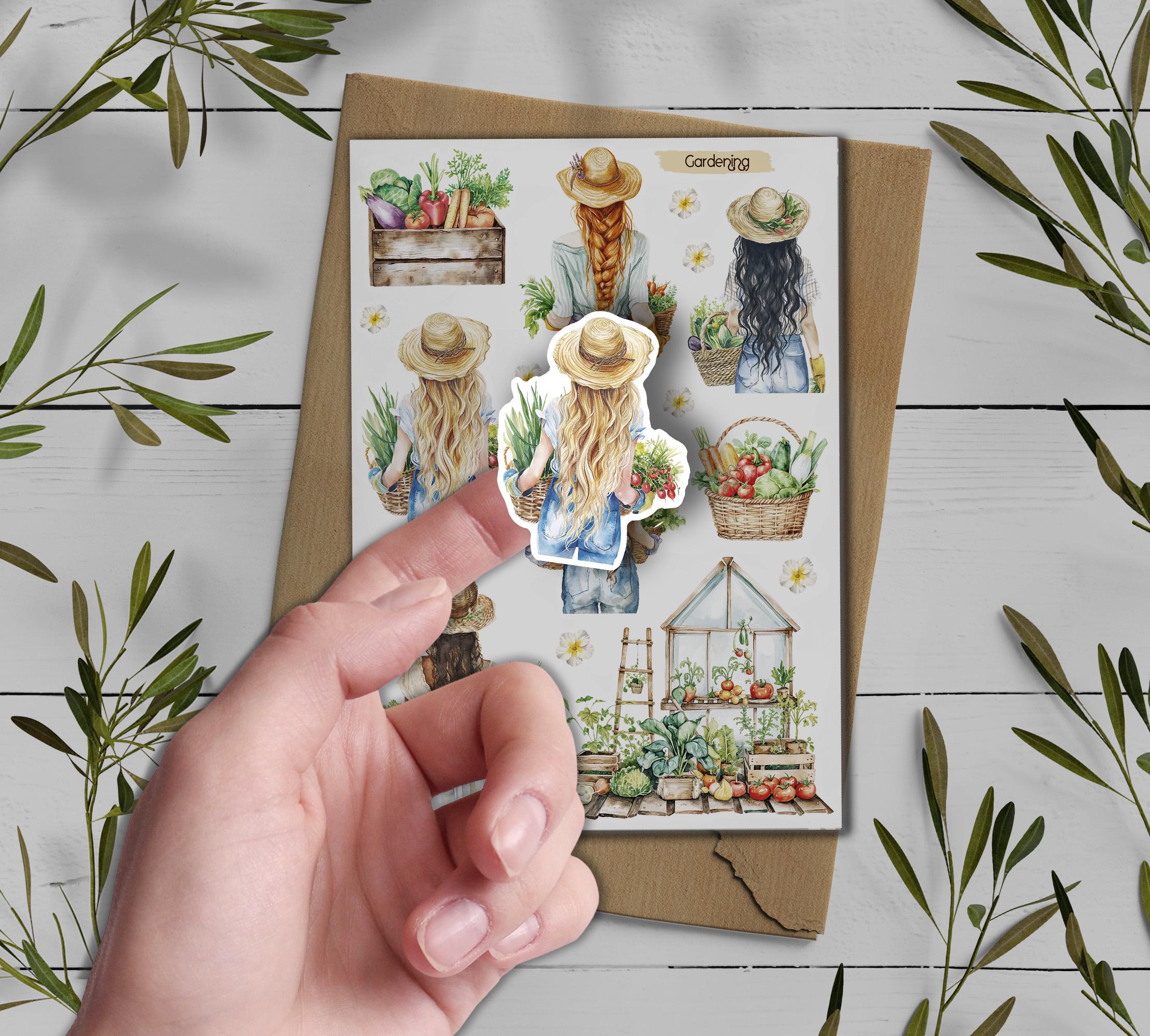 Gardening Stickers: Farmhouse Fruit & Vegetable Planner Stickers