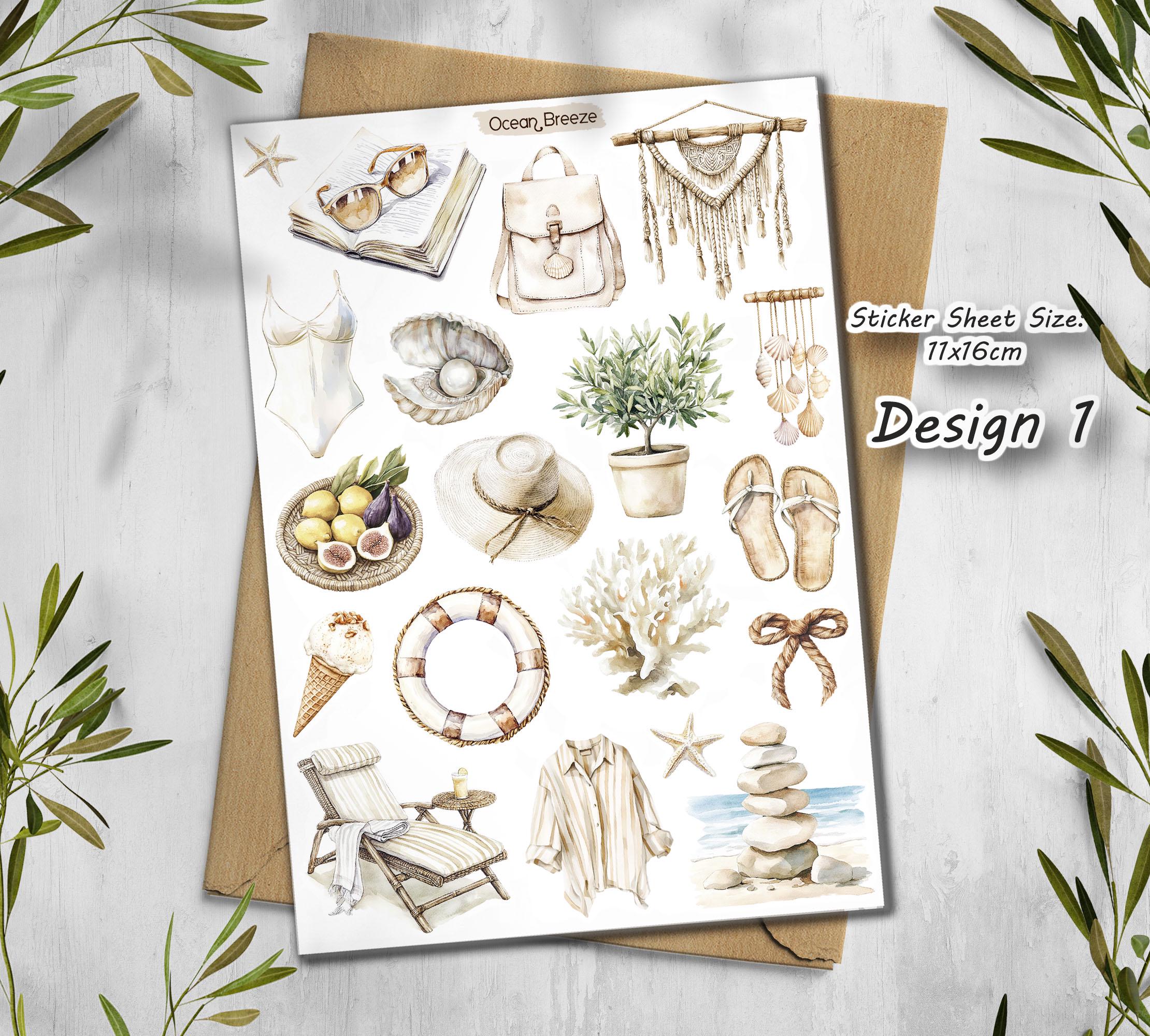 Ocean Breeze Stickers: Seaside Scrapbook, Journaling