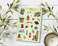 Camping Watercolor Sticker Sheet: Hiking, Backpacking, Journal