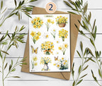 Daffodils Stickers: Yellow Flower Planner Stickers
