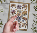 Hydrangea Stickers: Dried Flower Scrapbooking, Planner Decals