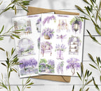 Wisteria sticker sheet. Purple Wisteria Stickers. Wisteria Flower Stickers. Summer Blossom Stickers. Bullet Journal. Violet Planner Sticker