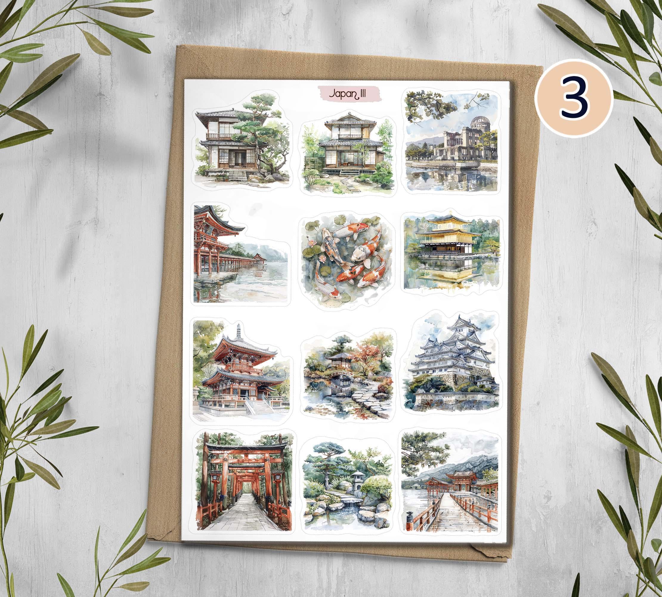 Japan Travel Stickers: Handmade Planner, Scrapbook Decals