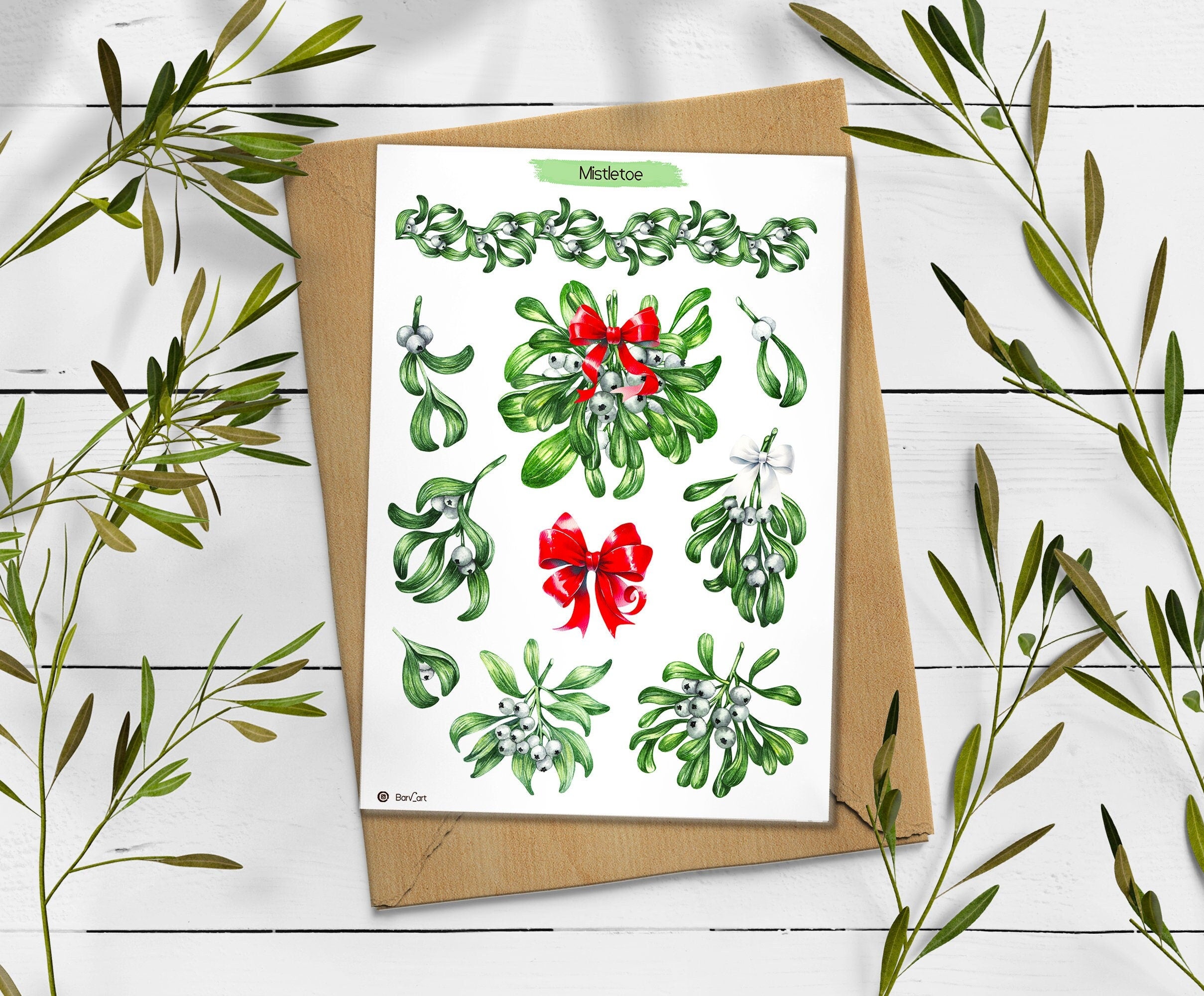 Mistletoe Christmas Stickers