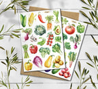Vegetable & Fruit Stickers. Veggie Planner, Journal, Scrapbooking Stickers. Food market Stickers.
