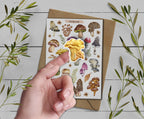 Mushroom Sticker Sheet. Autumn Foraging, Woodland Fungi Stickers. Scrapbooking, Planner Stickers
