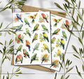 Parrot Watercolour Stickers. Birds Planner Stickers